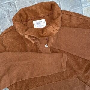REI Co-op Wallace‎ Lake Fleece Womens XS Rust Henley Hemp Terry Fleece Crop